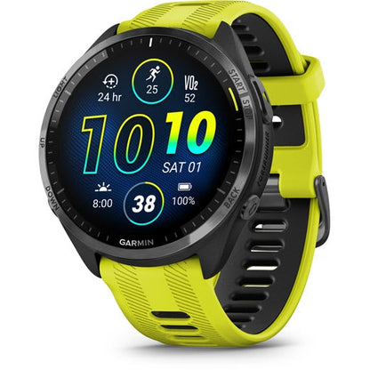 GARMIN Forerunnerå¨ 965 Cycling  Smartwatch | Carbon Grey DLC Titanium Bezel with Black Case