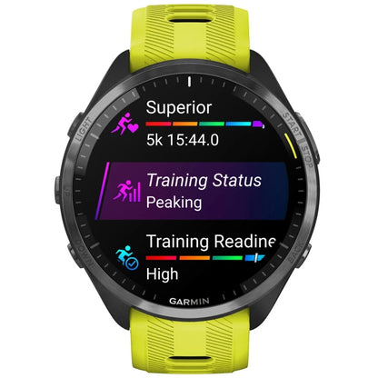 GARMIN Forerunnerå¨ 965 Cycling  Smartwatch | Carbon Grey DLC Titanium Bezel with Black Case
